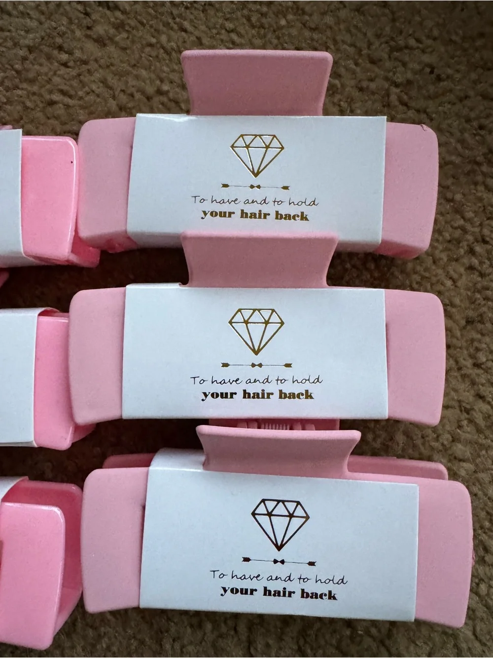 Set of 6 Pink Hair Claw Clips